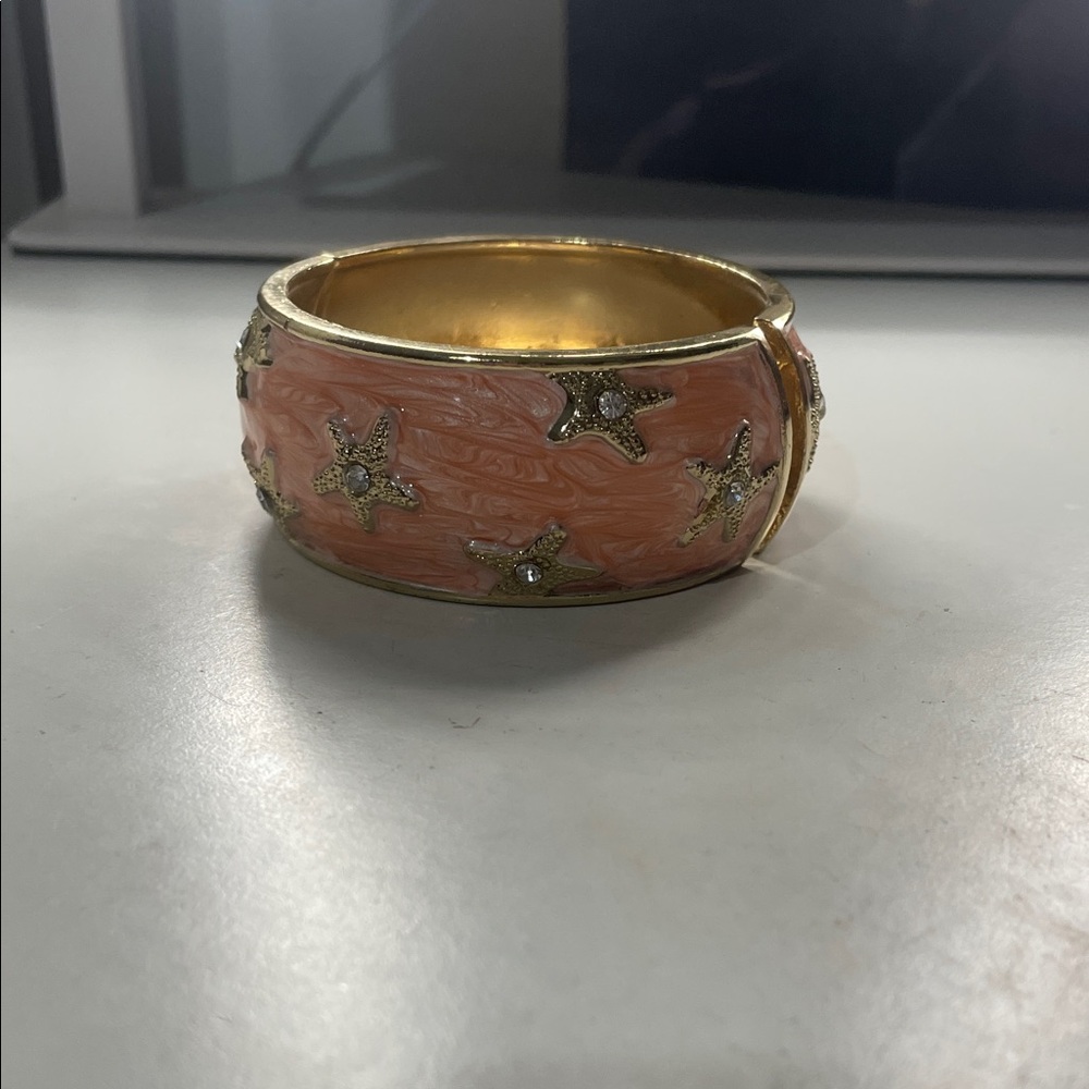 Starfish Embellished Gold and Peach Bracelet